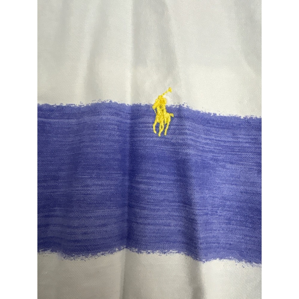 Ralph Lauren Mens XL Purple White Wide Stripe Cotton LS - Picture 2 of 8